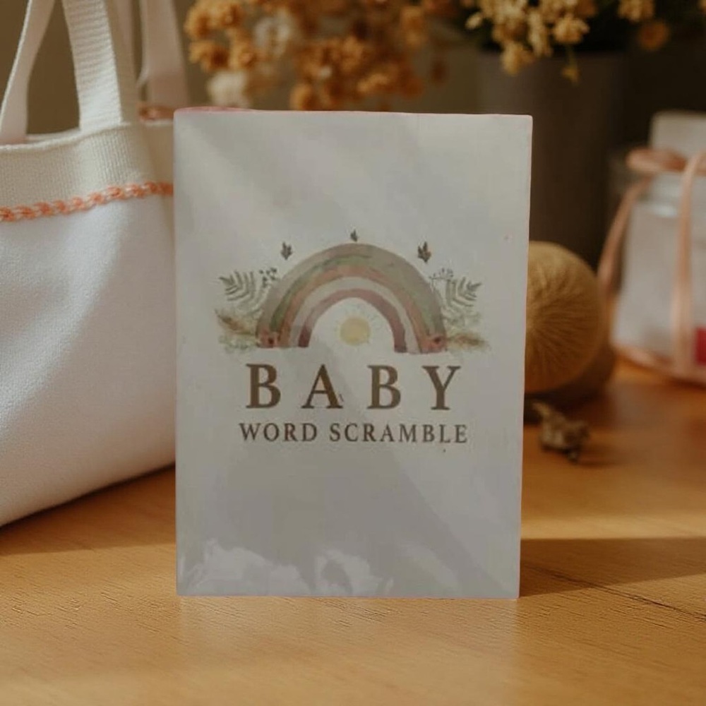 Fall Baby Word Scramble Game baby Shower gender reveal ice breaker party game